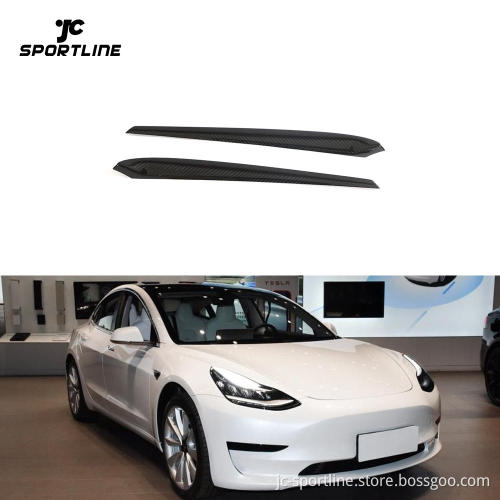100% Dry Carbon Fiber Door Molding Trim for Tesla Model 3